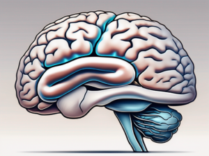 The human brain highlighting the vestibular nerve and its associated sensory ganglion