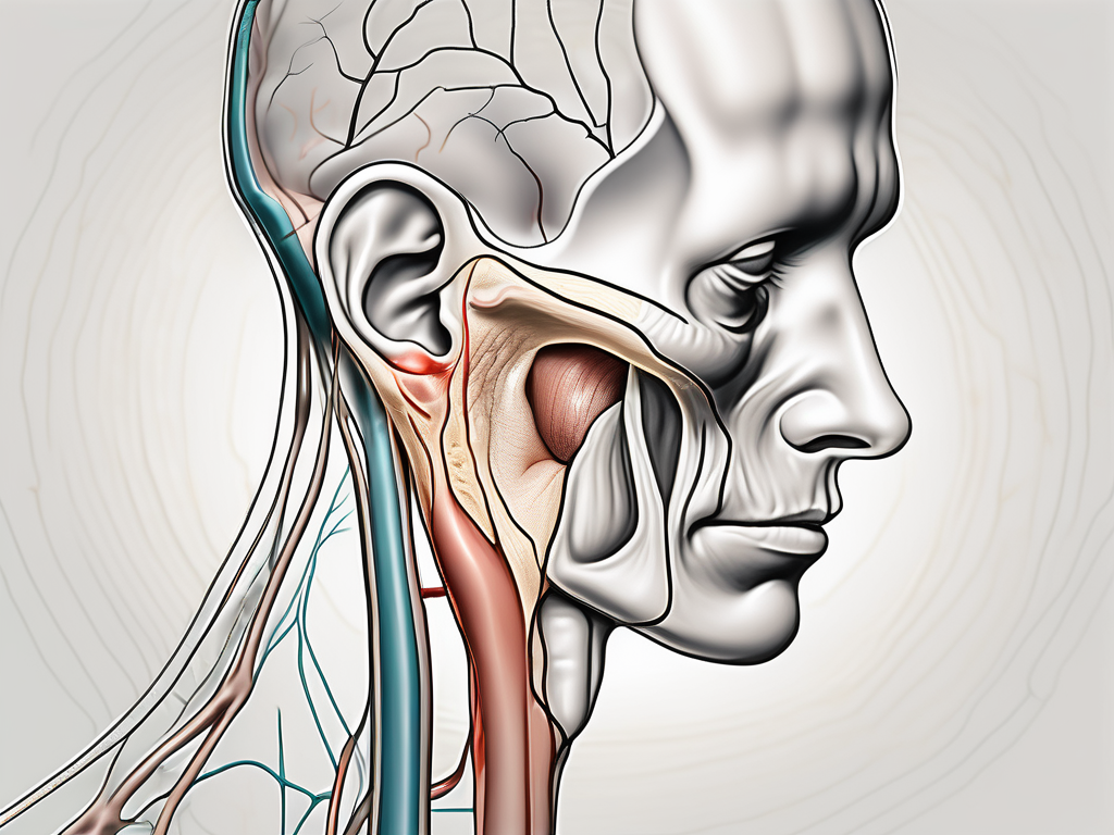 The inner ear anatomy highlighting the vestibular nerve