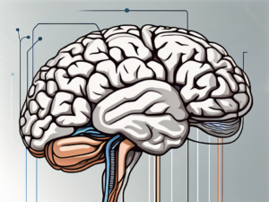 The human brain showing the vestibular nerve system