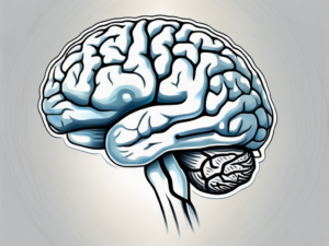 The human brain highlighting the vestibular nerve (cn viii)