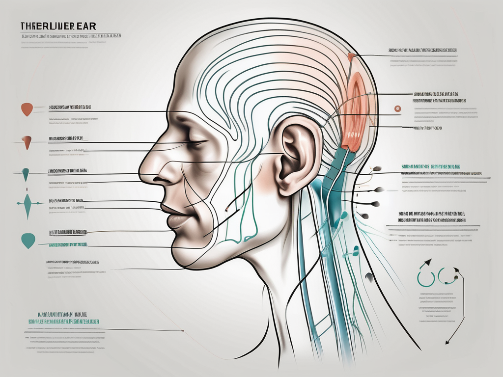 The inner ear highlighting the vestibular nerve