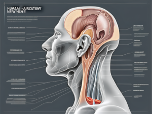 The human ear anatomy highlighting the vestibular nerve