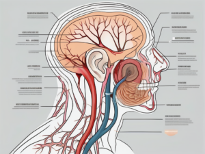 The inner ear anatomy highlighting the vestibular nerve