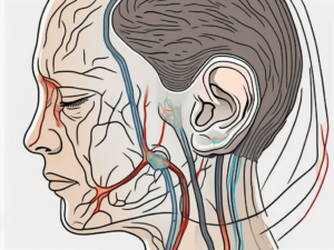 A damaged vestibular nerve in the inner ear