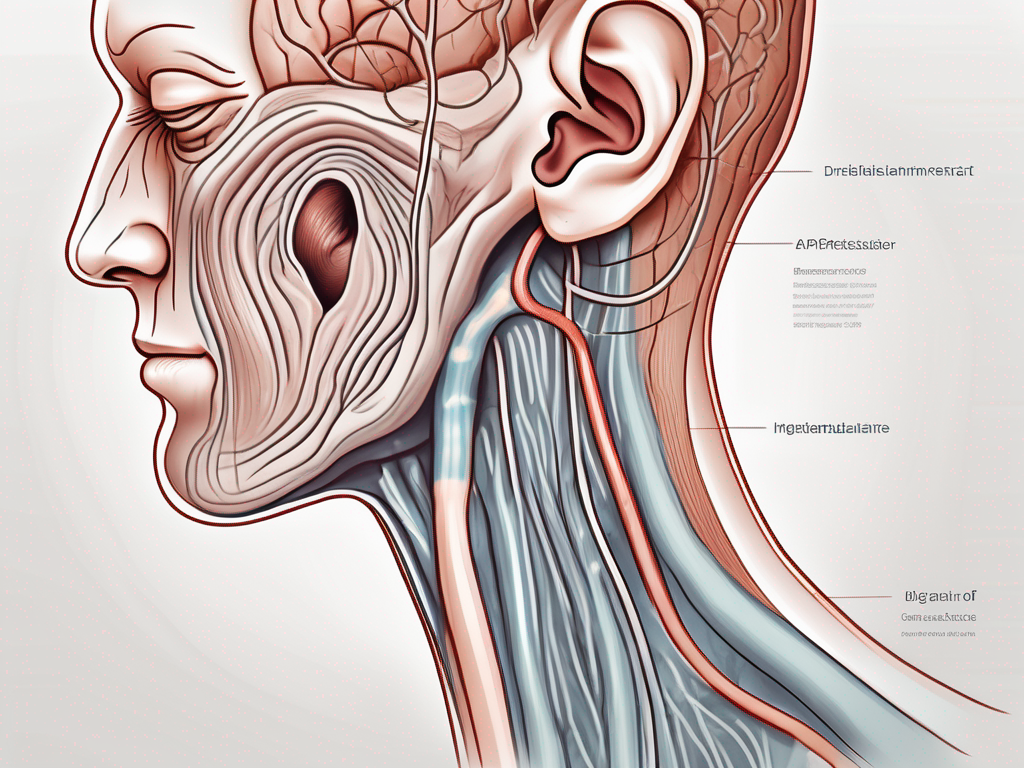 The inner ear showing a damaged vestibular nerve