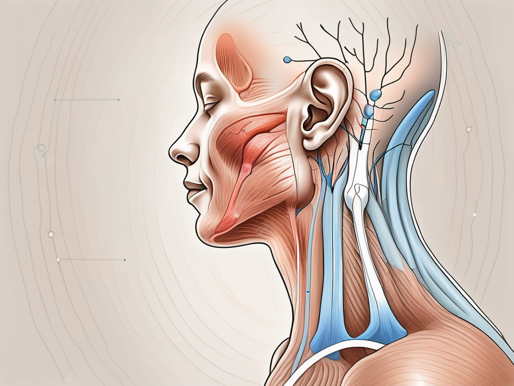 The human ear anatomy highlighting the vestibular nerve