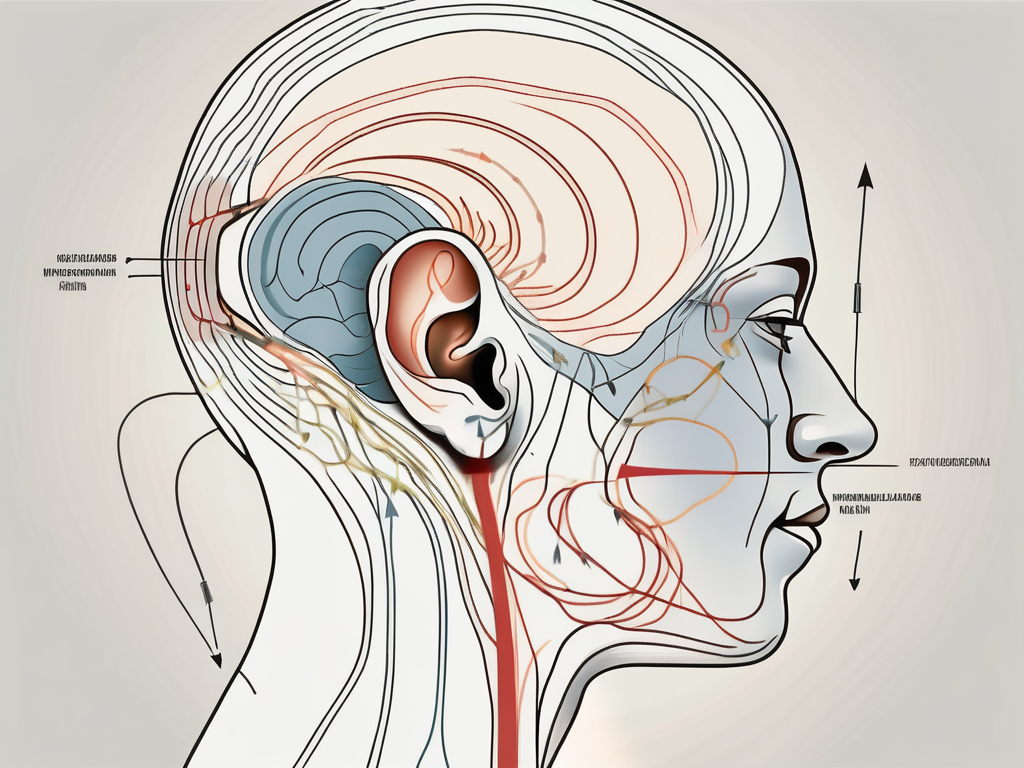 The human inner ear highlighting the vestibular nerve