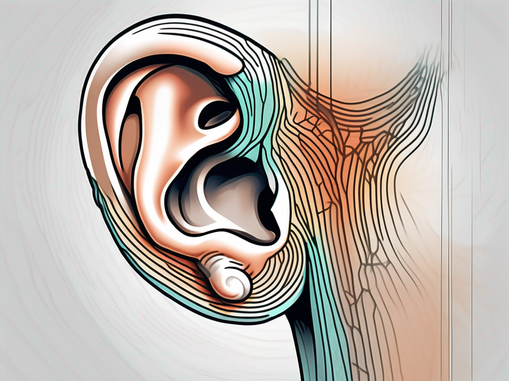 A human ear with a focus on the inner ear structures