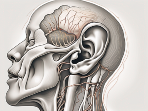 The human inner ear showing the vestibular nerve in detail